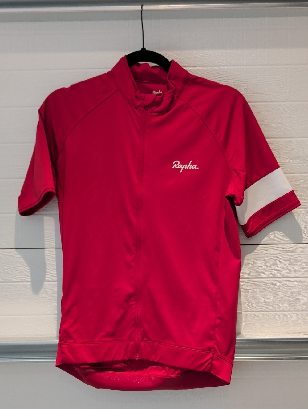 Rapha Bright Red Cycling Jersey with White Sleeve Band